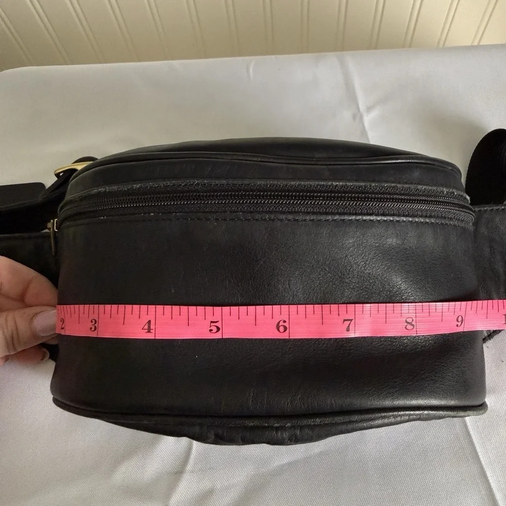 Vintage Coach Canteen Waist Fanny Pack Sling Black Leather Bag Purse 1997
